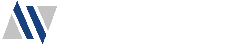 All-Virginia Title & Escrow, Inc. logo in white, blue, and gray with stylized AV icon on a transparent background.